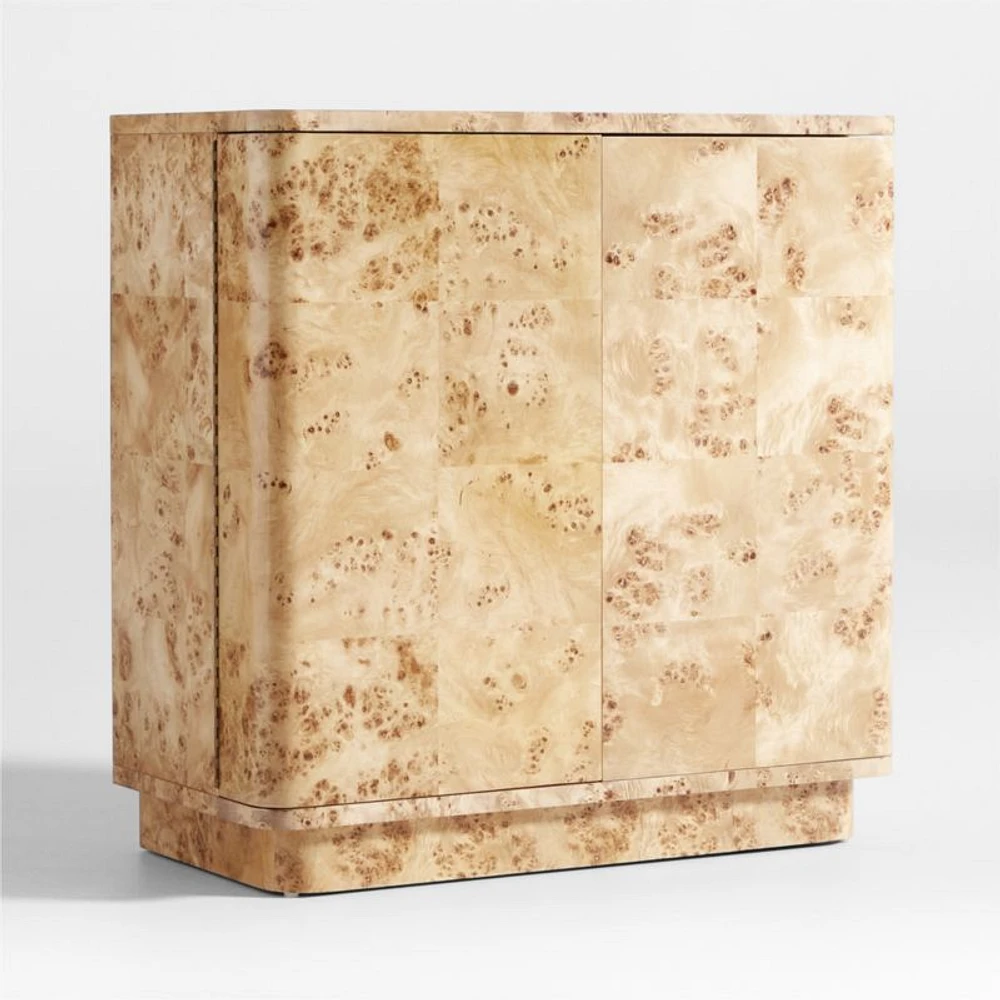 Mota Natural Burl Wood Bar Cabinet