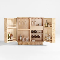 Mota Natural Burl Wood Bar Cabinet