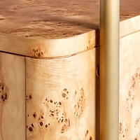 Mota Closed Burl Wood Storage Bookshelf Cabinet