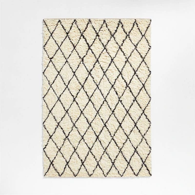 Moroccan Arlequin Diamond Wool Charcoal Kids Area Rug 5'x8'