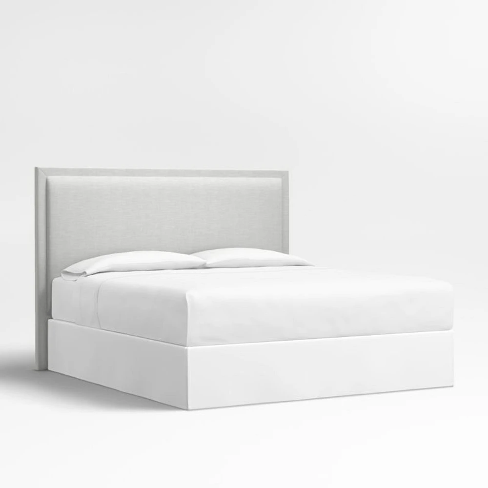 Meraux 56" Oyster Grey Beige Upholstered King Headboard