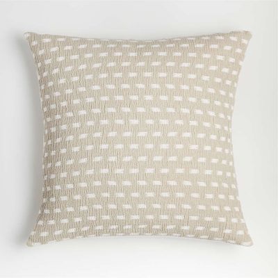 Mujia 23"x23" Reversible Ivory Ikat Throw Pillow Cover
