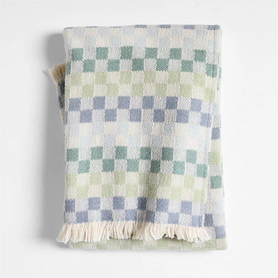 Multi Checker Cool Jacquard Woven Organic Cotton Baby Stroller Blanket