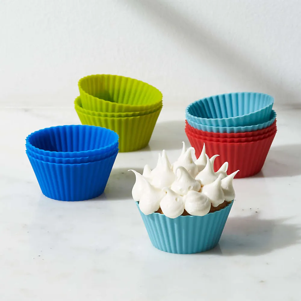 Set of 12 Multicolor Silicone Baking Cups