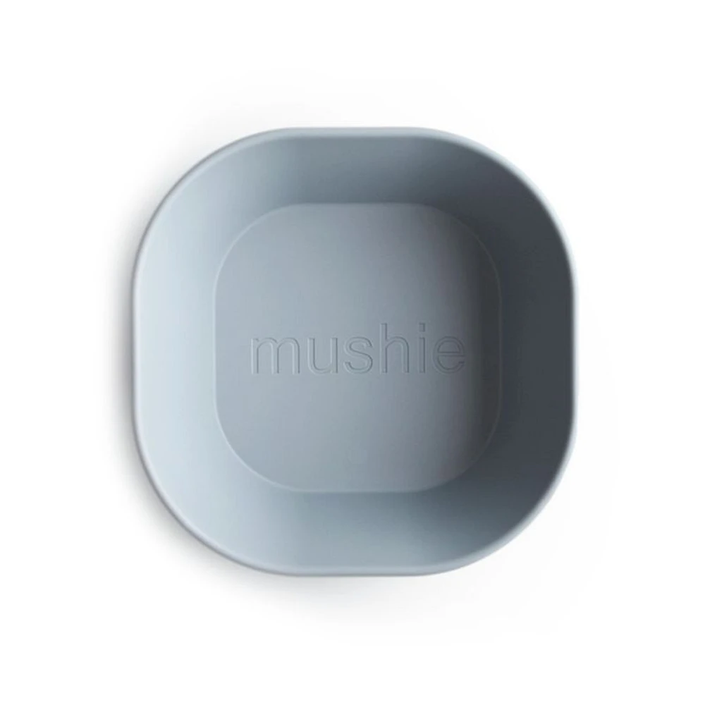 Mushie 2-Pack Cloud Square Plastic Dinner Bowls