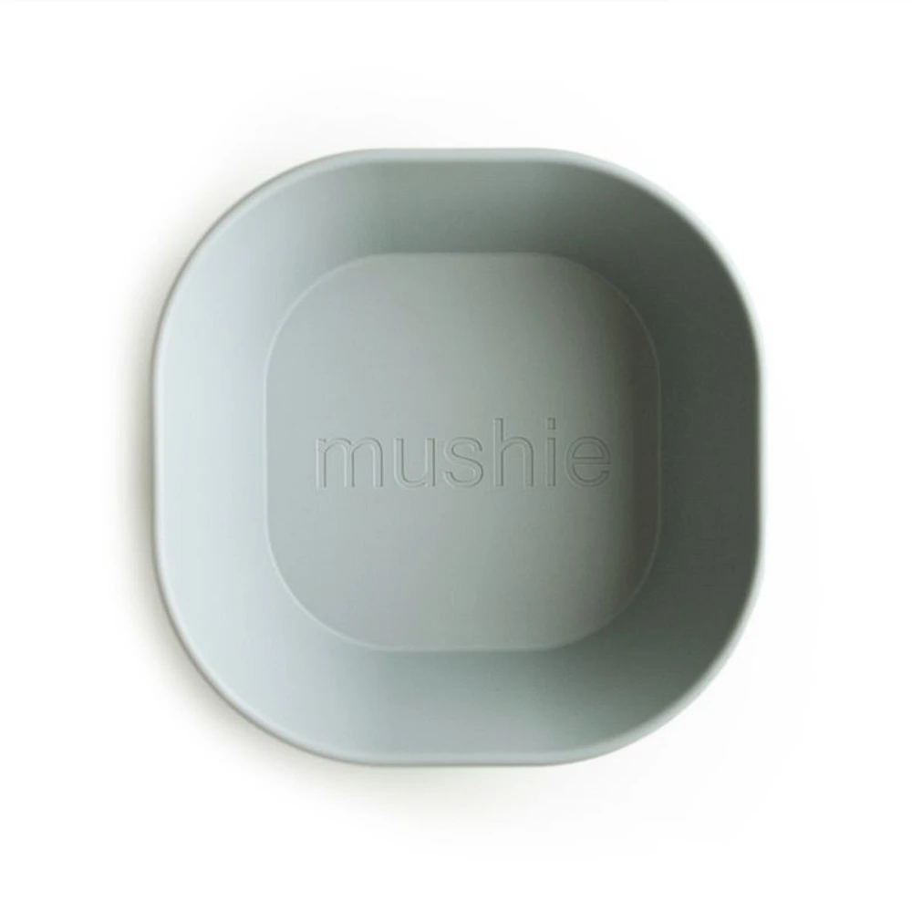Mushie 2-Pack Sage Square Plastic Dinner Bowls