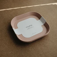 Mushie 2-Pack Blush Square Plastic Dinner Plates