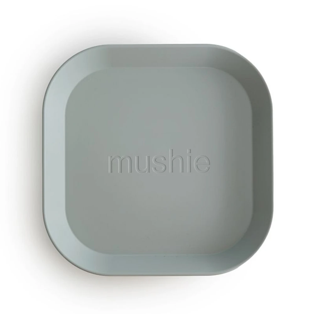 Mushie 2-Pack Sage Square Plastic Dinner Plates