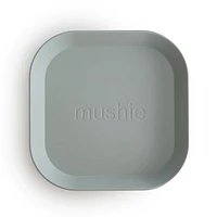 Mushie 2-Pack Sage Square Plastic Dinner Plates