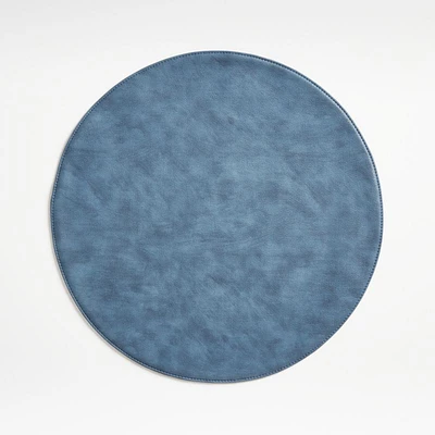 Maxwell Round Blue Easy-Clean Placemat