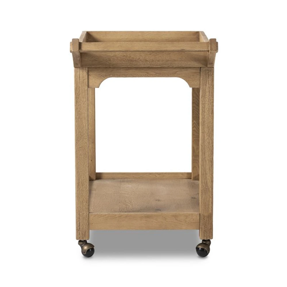 Myakka Natural Oak Wood Bar Cart