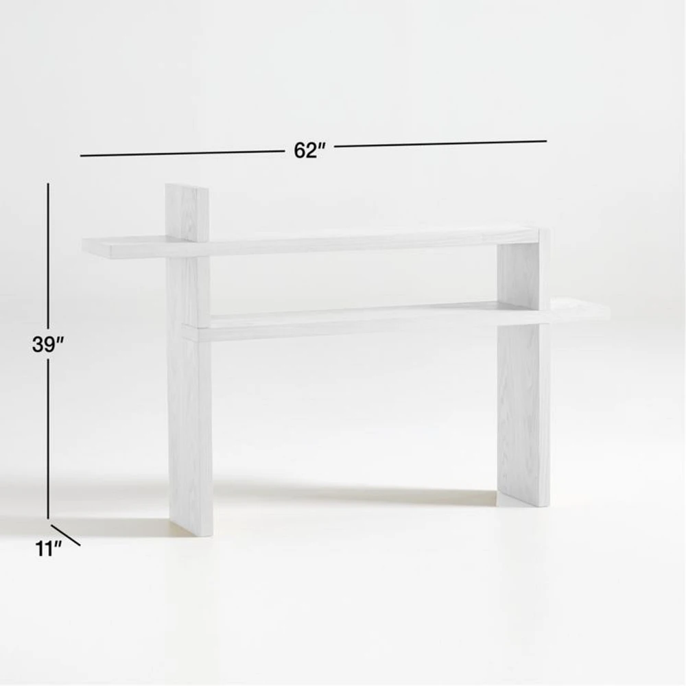 Nash Natural Wood Console Table with Shelf