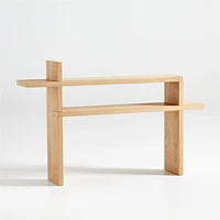 Nash Natural Wood Console Table with Shelf