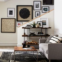 "Natural Circles" Framed Hand-Crafted Paper Wall Art 31.5"x1.8"
