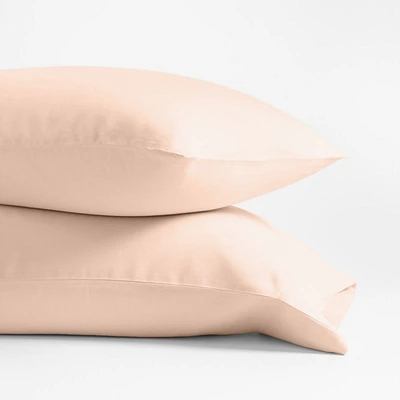 New Natural Hemp Elegant Pink Standard Pillowcases, Set of 2