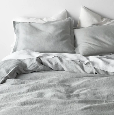 Pewter Grey Natural Hemp Full/Queen Duvet Cover