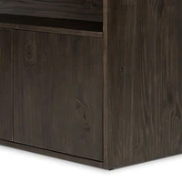 Natasha Dark Chocolate Pine Wood Bookcase with Ladder Set