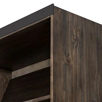 Natasha Dark Chocolate Pine Wood Bookcase with Ladder Set