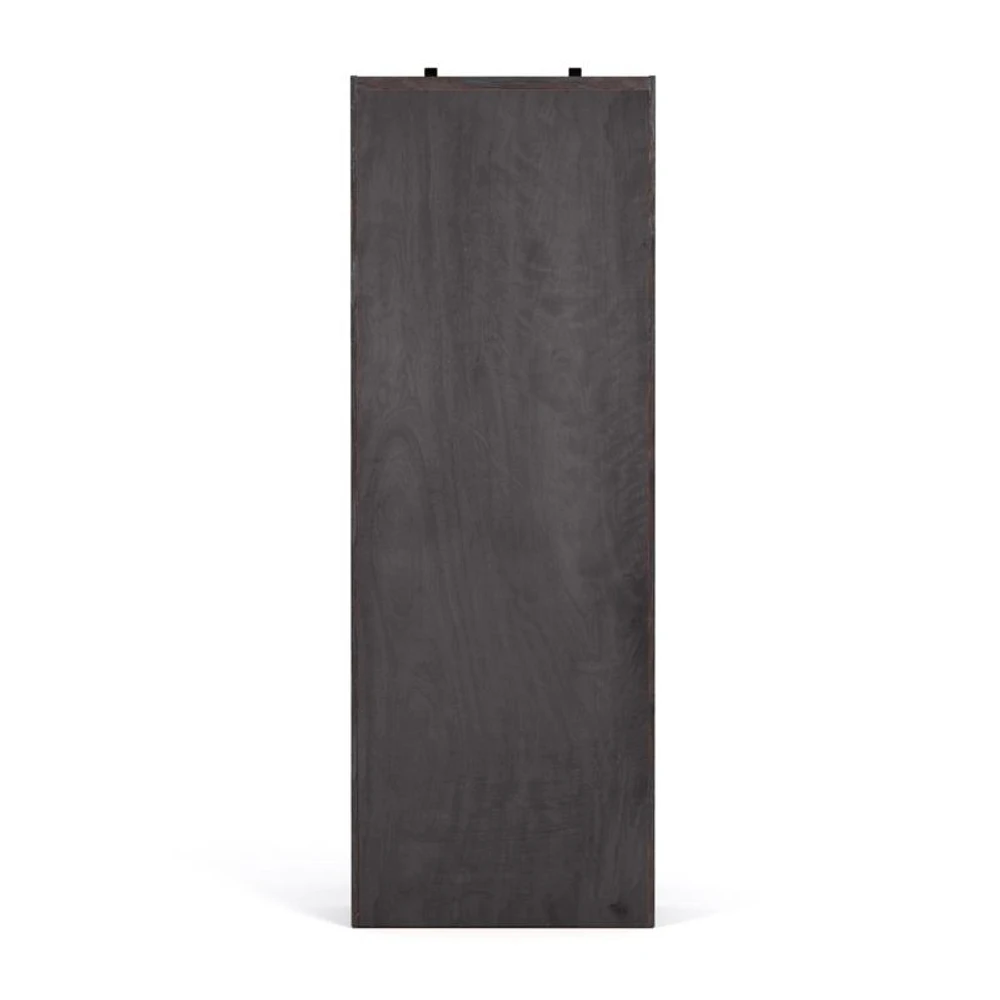 Natasha Dark Chocolate Pine Wood Bookcase with Ladder Set