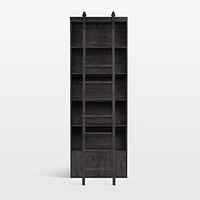 Natasha Dark Chocolate Pine Wood Bookcase with Ladder Set