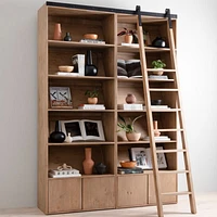 Natasha Solid Pine Wood Bookcase with Shelves
