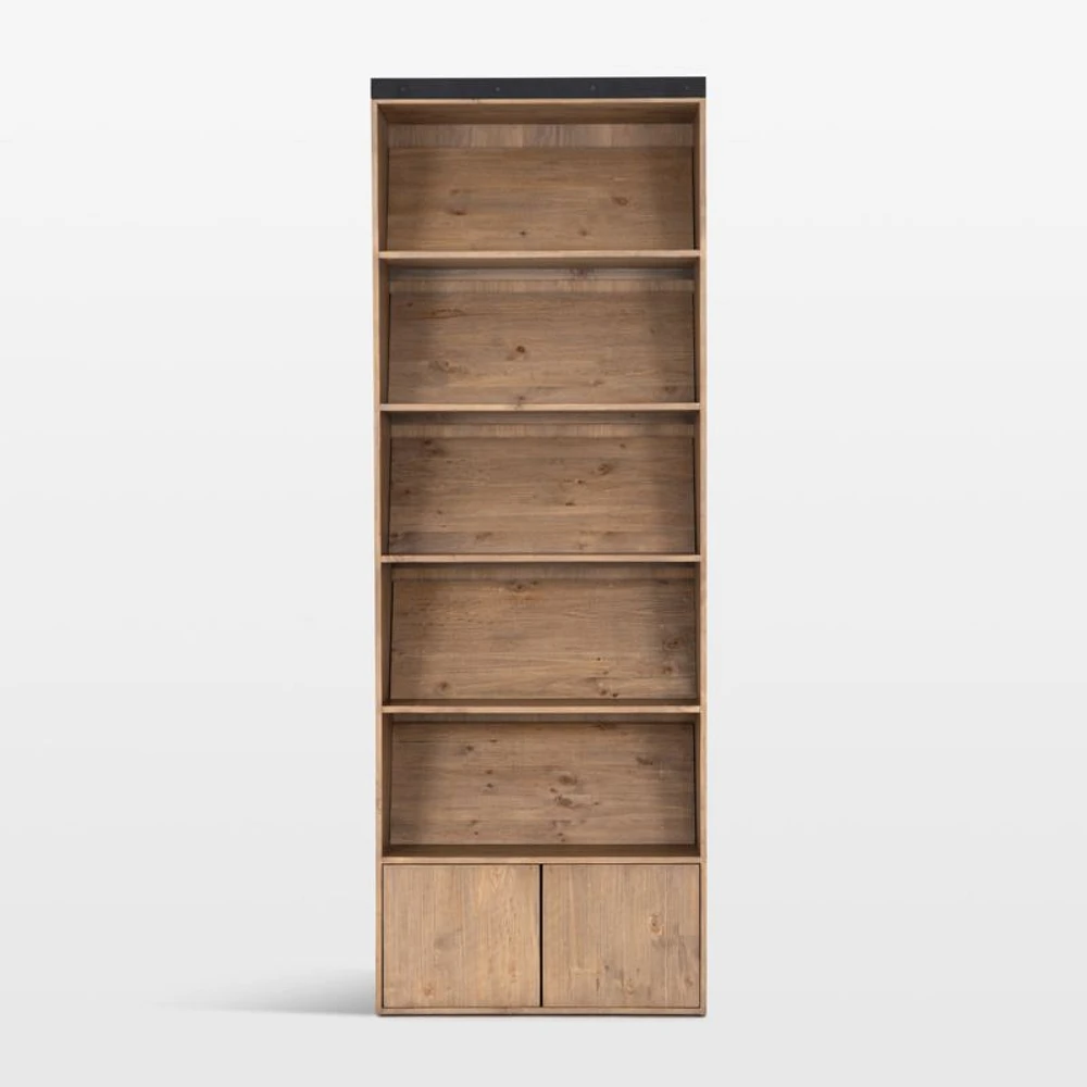 Natasha Solid Pine Wood Bookcase with Shelves