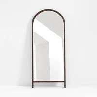 Natia Ebonized Oak Arch Floor Mirror 30"x70"
