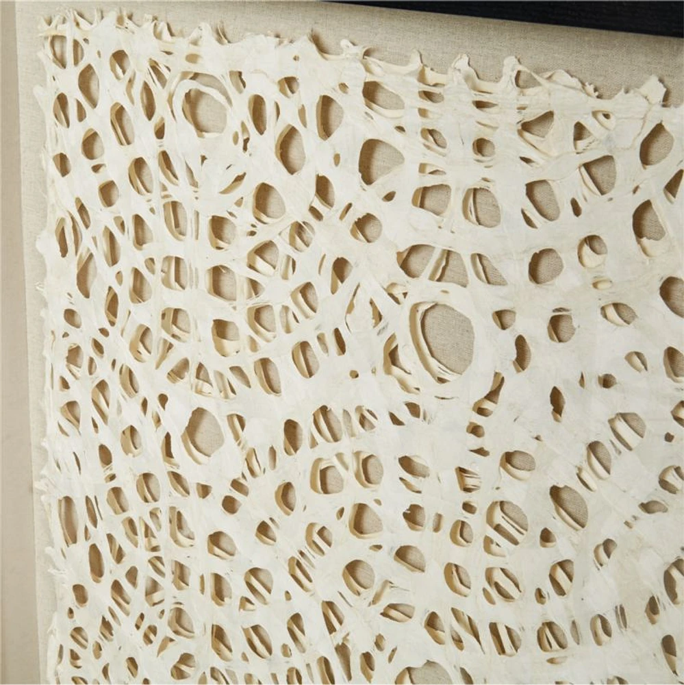 "Natural Circles" Framed Hand-Crafted Paper Wall Art 31.5"x1.8"