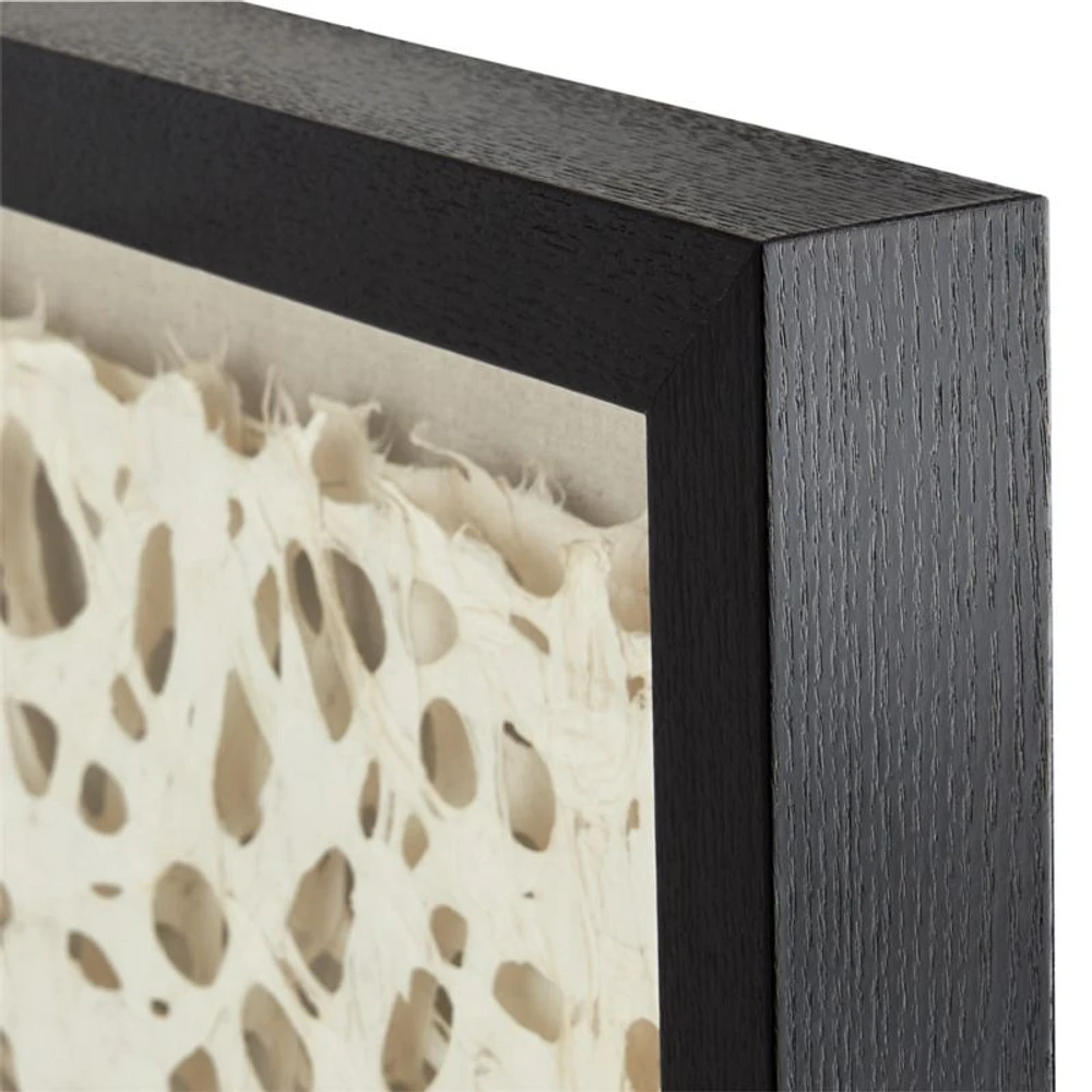 "Natural Circles" Framed Hand-Crafted Paper Wall Art 31.5"x1.8"