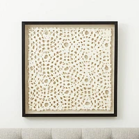 "Natural Circles" Framed Hand-Crafted Paper Wall Art 31.5"x1.8"