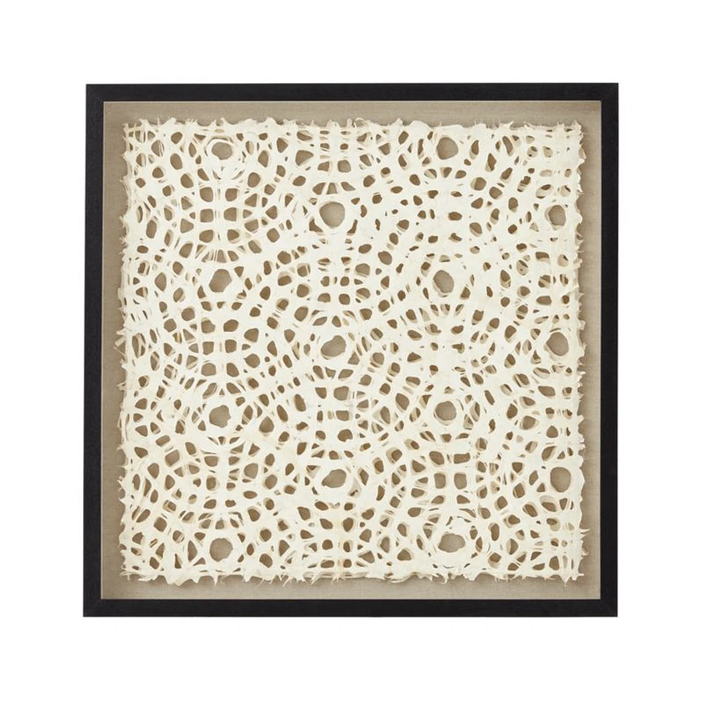 "Natural Circles" Framed Hand-Crafted Paper Wall Art 31.5"x1.8"