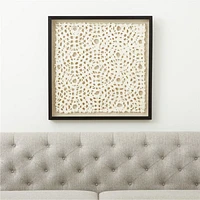 "Natural Circles" Framed Hand-Crafted Paper Wall Art 31.5"x1.8"