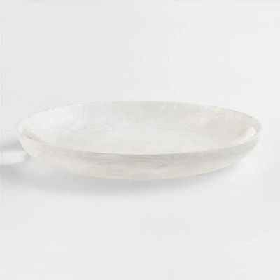 Naya White Resin 17.75" Round Serving Tray