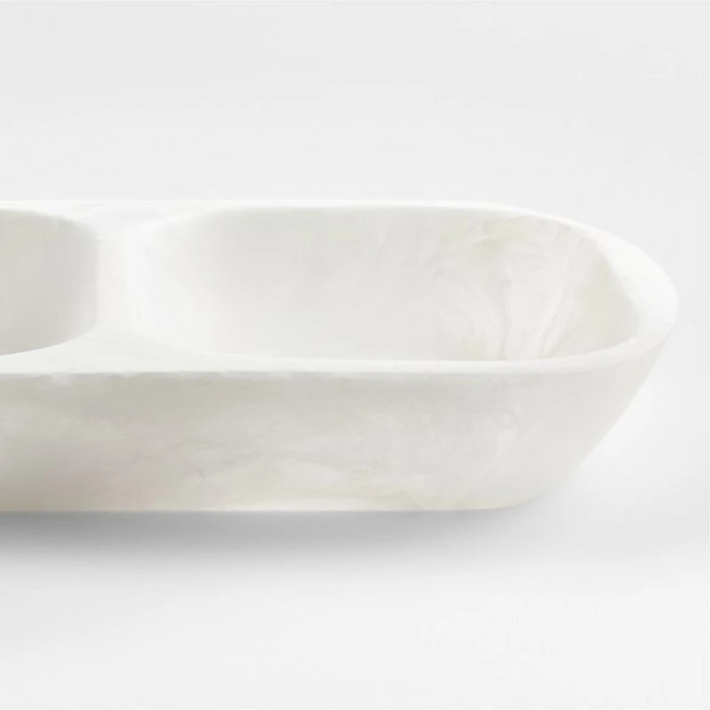 Naya White Resin Divided 3-Part Server