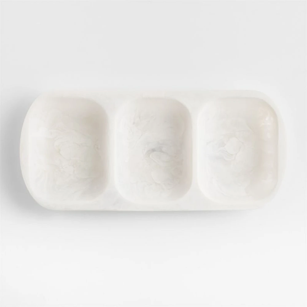 Naya White Resin Divided 3-Part Server