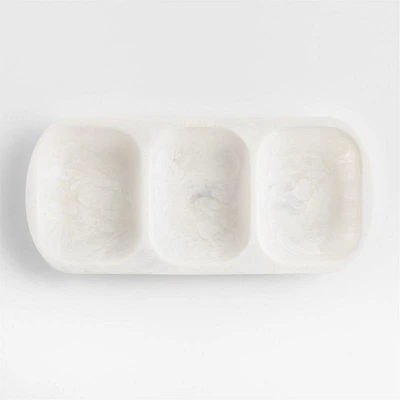Naya White Resin Divided 3-Part Server