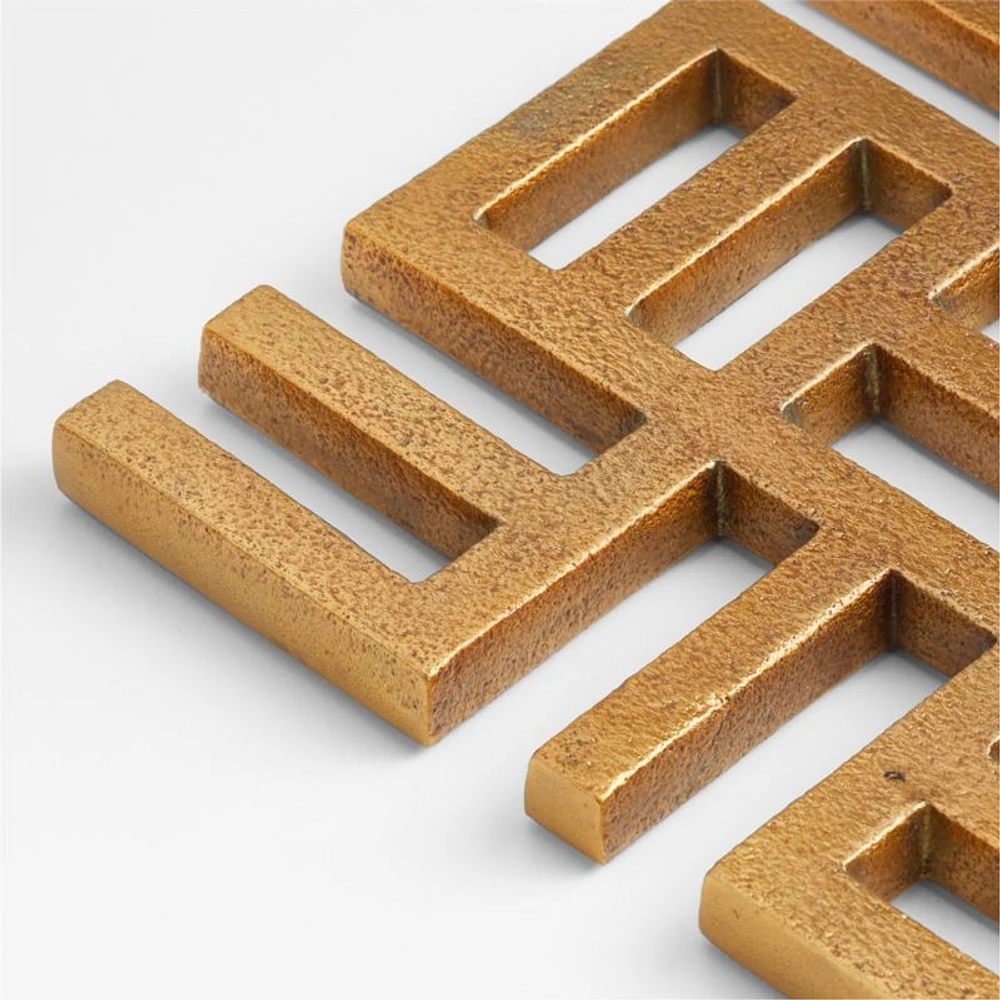 Nea Onnim Gold Metallic Trivet by Eric Adjepong