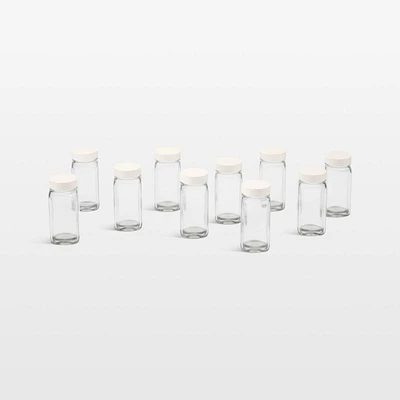 NeatMethod Glass Spice Jars with Bone White Lids