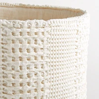 Nella Cream Cotton Waffle Weave Large Floor Bin with Handles