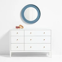 Nello Slate Blue Metal 24" Round Wall Mirror
