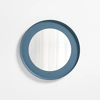 Nello Slate Blue Metal 24" Round Wall Mirror