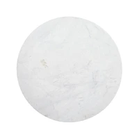 Nero 36" Round White Marble Dining Table with Brass Base