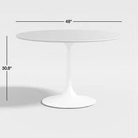 Nero 48" Round Concrete Dining Table with White Base