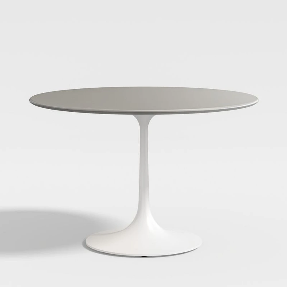Nero 48" Round Concrete Dining Table with White Base