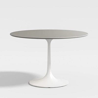 Nero 48" Round Concrete Dining Table with White Base