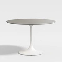 Nero 48" Round Concrete Dining Table with White Base