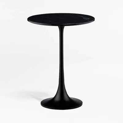Nero Black Marble Round Accent Table