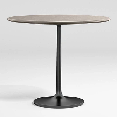Nero 36" Round Concrete Dining Table with Matte Black Base