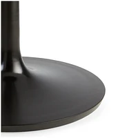 Nero 48" Round White Marble Dining Table with Matte Black Base