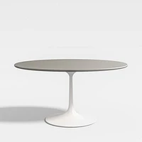 Nero 48" Round Concrete Dining Table with White Base